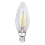 Bec LED, nichel mat, sticla transparenta, 2 buc la pachet, Ø35, H:98, 2xE14 LED 4W 230V, 400lm, 3000K. - imagine 3