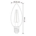 Bec LED, nichel mat, sticla transparenta, 2 buc la pachet, Ø35, H:98, 2xE14 LED 4W 230V, 400lm, 3000K. - imagine 5