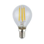 Bec LED, nichel mat, sticla transparenta, ILLU, 2 buc la pachet, Ø45, H:78, 2xE14 ILLU 4W 230V, 400lm, 3000K.