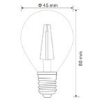 Bec LED, nichel mat, sticla transparenta, ILLU, 2 buc la pachet, Ø45, H:78, 2xE14 ILLU 4W 230V, 400lm, 3000K. - imagine 4
