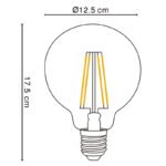Bec LED, transparent, Ø125, H:175, 1xE27 LED 9W 230V, 1000lm, 3000K. - imagine 4