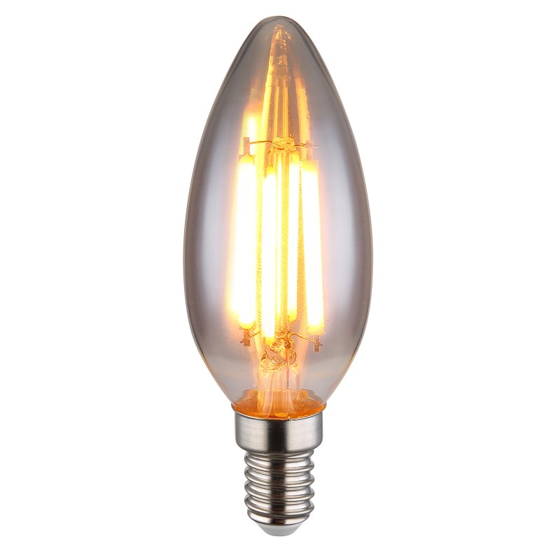 led-bulb-10588s-g27884-3 Bec LED din sticlă fumurie, ø: 35mm, I: 98mm, incl. 1x E14 LED 6W 230V, 380lm Sursă, 380lm Ieșire, 1800K - imagine 1