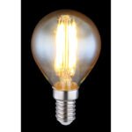 Bec LED din sticlă de chihlimbar, ø: 45mm, I: 78mm, incl. 1x E14 ILLU 4W 230V, 350lm Sursă, 350lm Ieșire, 2200K - imagine 2