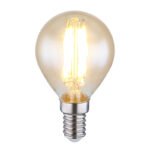 Bec LED din sticlă de chihlimbar, ø: 45mm, I: 78mm, incl. 1x E14 ILLU 4W 230V, 350lm Sursă, 350lm Ieșire, 2200K - imagine 3