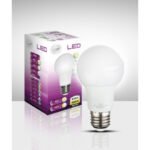 Bec LED, aluminiu, plastic alb, AGL, Ø60, V:105, 1xE27 LED 9W 230V, 810lm, 3000K. - imagine 2