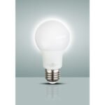 Bec LED, aluminiu, plastic alb, AGL, Ø60, V:105, 1xE27 LED 9W 230V, 810lm, 3000K. - imagine 3
