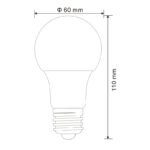 Bec LED, aluminiu, plastic alb, AGL, Ø60, V:105, 1xE27 LED 9W 230V, 810lm, 3000K. - imagine 5