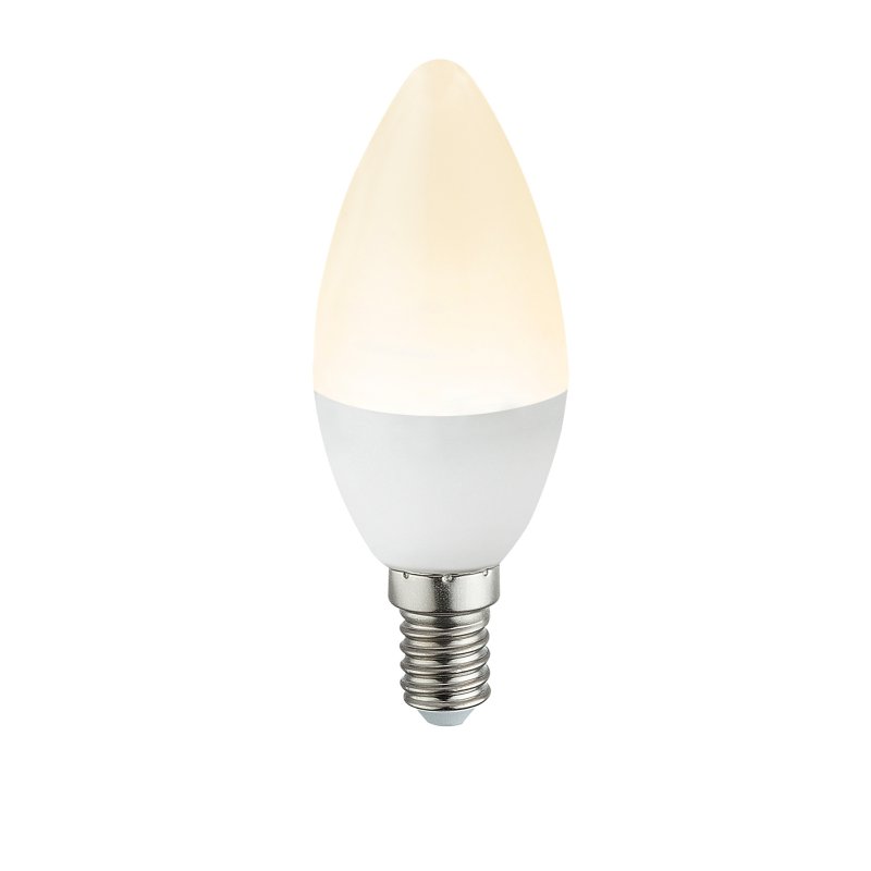 led-bulb-10640k-g27618-2 Bec LED, ceramica, alb, forma lumanare, Ø37, V:99, 1xE14 LED 4.9W 230V, 470lm, 3000K. - imagine 1