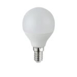 Bec LED, plastic alb, Ø45, H:79, 1xE14 ILLU 4,9W 230V, 470lm, 4000K.