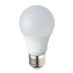Bec LED, aluminiu alb, policarbonat, plastic alb, Ø60, V:105, 1xE27 LED 7W 230V, 620lm, 3000K.