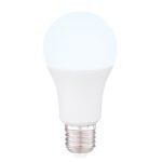 Bec LED, plastic alb, RGB+alb, compatibil cu Google Assistant si Alexa, mob. aplicație, telecomandă, reglabil, schimbător și fixare a culorii, ø60 V:115, E27 RGBW LED 10W 230V, 850lm, schimbarea culorii luminii 2700-6500K