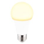 Bec LED, aluminiu, policarbonat alb, plastic alb, AGL, reglabil, telecomanda, schimbarea culorii luminii, fixare culoare, Ø60, V:115, 1xE27 RGBW 5W 230V, 470lm, 2700K.