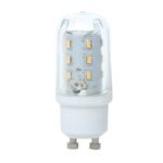 Bec LED, plastic alb, sticla transparenta, Mini, Ø25, V:61, 1xGU10 LED 4W 230V, 400lm, 3000K.