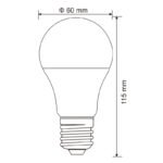 Bec LED, alb, Ø60, H:110, 1xE27 LED 11W 230V, 1055lm, 4000K - imagine 3