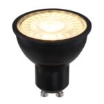 Bec LED, plastic transparent si negru, reglabil, Ø50, H:53, 1xGU10 LED 6,5W 230V 450lm 3000K
