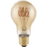 Bec LED, auriu, sticla chihlimbar, E27 Edison, AGL, dimmabil, Ø60, V:125, 1xE27 LED 4,5W 230V, 200lm, 1800K.
