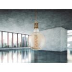 Bec LED, auriu, sticla chihlimbar, E27 Edison, GLOBE, dimmabil, Ø125, H:175, 1xE27 LED 4,5W 230V, 200lm, 1800K. - imagine 2