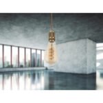 Bec LED, auriu, sticla chihlimbar, E27 Edison, forma para, dimmabil, Ø64, H:140, 1xE27 LED 4,5W 230V, 200lm, 1800K. - imagine 3