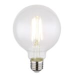 Bec cu LED din sticlă transparentă, ø: 95mm, I: 140mm, incl. 1x E27 LED 7W 230V, 850lm Sursă, 850lm Ieșire, 4000K