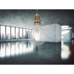 Bec, metal argintiu, sticlă transparentă, Glob, reglabil, Ø 95, H: 140, 1xE27 LED 7W 230V, 700lm, 2700K - imagine 2