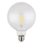 Bec LED decorativ din sticlă transparentă, reglabil, ø: 125mm, I: 175mm, incl. 1x E27 LED 7W 230V, 800lm sursă, 800lm ieșire, 4000K - imagine 3