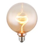 Bec LED decorativ din sticlă de chihlimbar, gradient clar, ø: 125mm, H: 164mm, incl. 1x E27 LED 4W 230V, 240lm sursă, 240lm ieșire, 1800K