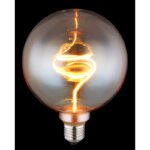 Bec LED decorativ din sticlă de chihlimbar, gradient clar, ø: 125mm, H: 164mm, incl. 1x E27 LED 4W 230V, 240lm sursă, 240lm ieșire, 1800K - imagine 3