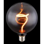 Bec LED decorativ din sticlă de culoare fumurie, gradient clar, ø: 125mm, H: 164mm, incl. 1x E27 LED 4W 230V, sursă 140lm, putere 140lm, 1800K - imagine 2