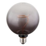 Bec LED decorativ din sticlă de culoare fumurie, gradient clar, ø: 125mm, H: 164mm, incl. 1x E27 LED 4W 230V, sursă 140lm, putere 140lm, 1800K - imagine 3