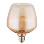 Bec LED decorativ din sticlă de chihlimbar, gradient clar, ø: 123mm, H: 163mm, incl. 1x E27 LED 4W 230V, 240lm sursă, 240lm ieșire, 1800K - imagine 4