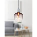 Bec LED decorativ, sticlă colorată fumurie, gradient clar, ø: 123mm, H: 163mm, incl. 1x E27 LED 4W 230V, sursă 140lm, putere 140lm, 1800K - imagine 2