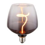 Bec LED decorativ, sticlă colorată fumurie, gradient clar, ø: 123mm, H: 163mm, incl. 1x E27 LED 4W 230V, sursă 140lm, putere 140lm, 1800K