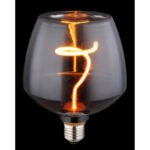 Bec LED decorativ, sticlă colorată fumurie, gradient clar, ø: 123mm, H: 163mm, incl. 1x E27 LED 4W 230V, sursă 140lm, putere 140lm, 1800K - imagine 3