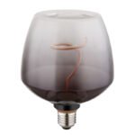 Bec LED decorativ, sticlă colorată fumurie, gradient clar, ø: 123mm, H: 163mm, incl. 1x E27 LED 4W 230V, sursă 140lm, putere 140lm, 1800K - imagine 4