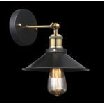 Aplica de perete negru, alama antic, WxH: 220x200, AL: 260,  excl.  1xE27 60W 230V - imagine 3
