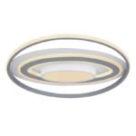 Plafoniera aluminiu ,alb, plastic alb, gri, funcție cu memorie, lumină de veghe, dimabil, telecomandă, culorile pot fi fixate, D: 570, H: 70, inclusiv 1xLED 60W 230V, sursă 4200lm, ieșire 2650lm, CCT 3.000-6.00