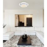 Plafoniera metal alb, crom oglindat, acril, plastic , funcție cu memorie, lumină de noapte, dimabilă, telecomandă, culori fixabile, D: 490, H: 105, LED 60W 230V, sursă 4200lm, ieșire 2650lm, CCT 3.000-6.000 - imagine 2