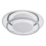 Plafoniera metal alb, crom oglindat, acril, plastic , funcție cu memorie, lumină de noapte, dimabilă, telecomandă, culori fixabile, D: 490, H: 105, LED 60W 230V, sursă 4200lm, ieșire 2650lm, CCT 3.000-6.000 - imagine 3