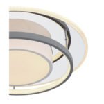 Plafoniera metal alb, crom oglindat, acril, plastic , funcție cu memorie, lumină de noapte, dimabilă, telecomandă, culori fixabile, D: 490, H: 105, LED 60W 230V, sursă 4200lm, ieșire 2650lm, CCT 3.000-6.000 - imagine 4