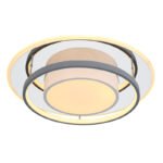 Plafoniera metal alb, crom oglindat, acril, plastic , funcție cu memorie, lumină de noapte, dimabilă, telecomandă, culori fixabile, D: 490, H: 105, LED 60W 230V, sursă 4200lm, ieșire 2650lm, CCT 3.000-6.000 - imagine 5