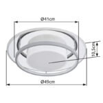 Plafoniera metal alb, crom oglindat, acril, plastic , funcție cu memorie, lumină de noapte, dimabilă, telecomandă, culori fixabile, D: 490, H: 105, LED 60W 230V, sursă 4200lm, ieșire 2650lm, CCT 3.000-6.000 - imagine 6