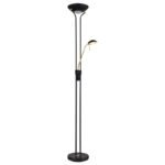 Lampă cu stativ metal, negru/aur, sticlă alb, acrilic satinat, cablu PVC negru, reglabil, dimmer, flexo, ø255mm, I:1800mm, lungime cablu 1800mm, LED 20W 230V 2200lm sursă, 1690lm ieșire, 3000K, LED 5,5W 230V, 640lm sursă, 350lm ieșire, 3000K - imagine 6