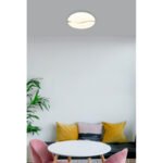 Plafonieră metal alb, plastic opal, lemn maro, mai multe niveluri prin comutator de perete, culorile pot fi fixate, funcție de memorie, ø: 330mm, H: 70mm, incl. LED 24W 230V, sursă 2860lm, ieșire 1910lm, CCT 3000/6000/4200K