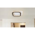 Plafoniera metal alb, metal negru mat, acril alb, partea superioară rotativă, LxLxH: 300x270x61, incl. 1xLED 30W 230V, sursă 3000lm, ieșire 1700lm, 3000K - imagine 2