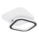 Plafoniera metal alb, metal negru mat, acril alb, partea superioară rotativă, LxLxH: 300x270x61, incl. 1xLED 30W 230V, sursă 3000lm, ieșire 1700lm, 3000K - imagine 3