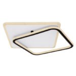 Plafoniera metal alb, metal negru, acril alb, partea superioară rotativă, funcție cu memorie, lumină de veghe, dimabilă, telecomandă, culori fixabile, 630x540x65, LED 55W 230V, sursă 5500lm, ieșire 3200lm, CCT 3.000-6.000 - imagine 4