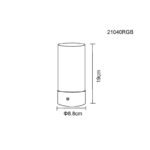 Lampă de masă metal nichel mat, plastic opal, cablu PVC alb, touch on/off, touch dimmer, schimbător de culori RGB, excl. adaptor, USB-C - USB-C, IP44, ø: 88mm, H: 190mm, cablu 1000mm, incl. RGBW LED 1.8W 230V, sursă 160lm, ieșire 100lm, 2900K - imagine 6