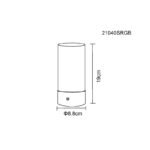 Lampă de masă metal negru mat, plastic opal, cablu PVC negru, touch on/off, touch dimmer, schimbător de culori RGB, excl. adaptor, USB-C - USB-C, IP44, ø: 88mm, H: 190mm, cablu 1000mm, incl. RGBW LED 1.8W 230V, sursă 160lm, ieșire 100lm, 2900K - imagine 6