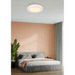 Plafonieră metal alb, plastic opal, inel cromat, cristale de plastic transparent, ø: 400mm, H: 80mm, incl. LED 24W 230V, sursă 2500lm, ieșire 1400lm, 3000K - imagine 2