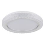 Plafonieră metal alb, plastic opal, inel cromat, cristale de plastic transparent, ø: 400mm, H: 80mm, incl. LED 24W 230V, sursă 2500lm, ieșire 1400lm, 4000K - imagine 3